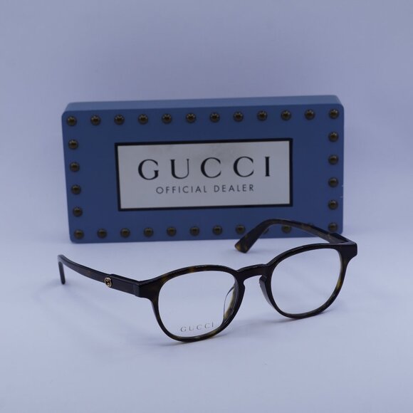 Gucci GG0556OJ 002 Square Eyeglasses - Havana 47mm - Picture 1 of 11